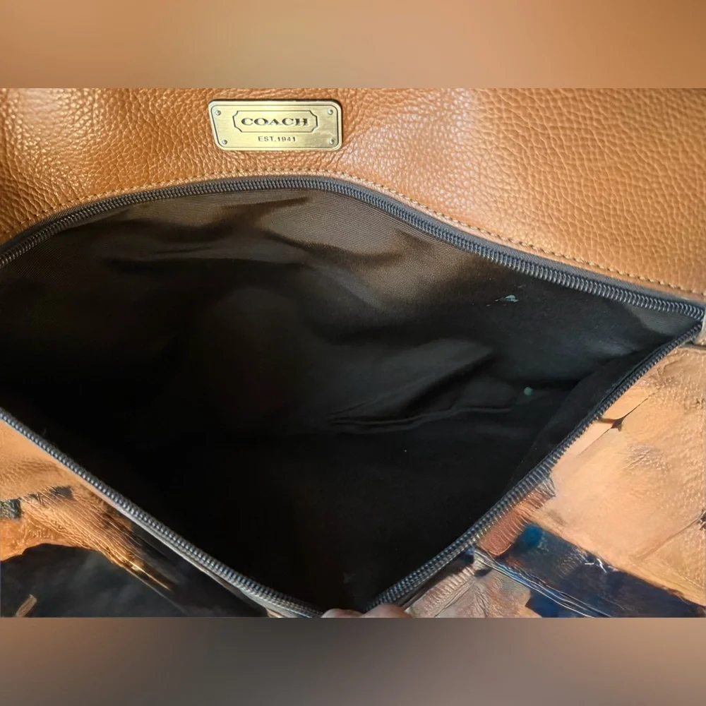 Condition COACH M1069 F70367 All Leather 2way Handbag Shoulder Bag Business